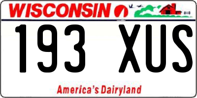 WI license plate 193XUS