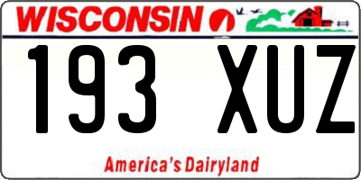 WI license plate 193XUZ
