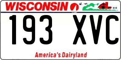 WI license plate 193XVC