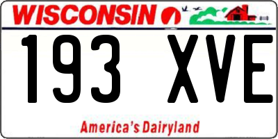 WI license plate 193XVE