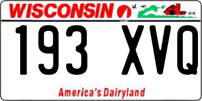 WI license plate 193XVQ