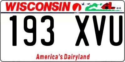 WI license plate 193XVU