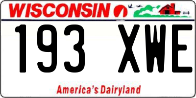 WI license plate 193XWE