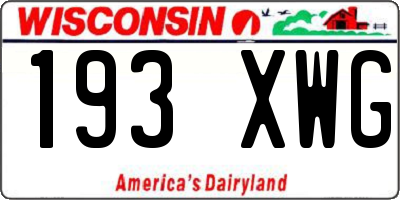 WI license plate 193XWG