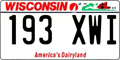 WI license plate 193XWI