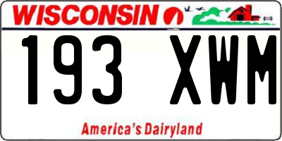 WI license plate 193XWM