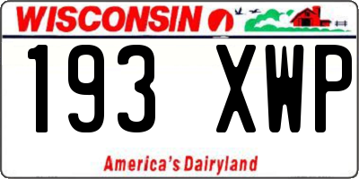 WI license plate 193XWP