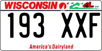 WI license plate 193XXF