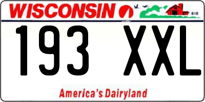 WI license plate 193XXL