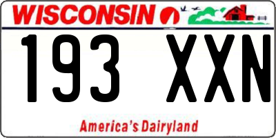 WI license plate 193XXN