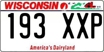 WI license plate 193XXP