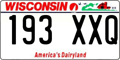 WI license plate 193XXQ
