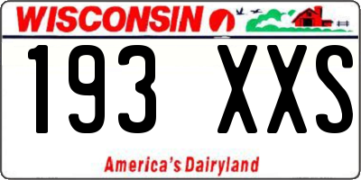 WI license plate 193XXS
