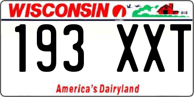 WI license plate 193XXT