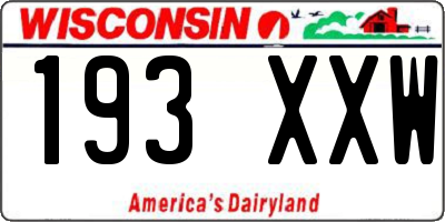 WI license plate 193XXW