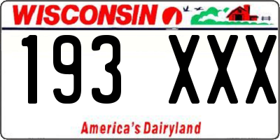 WI license plate 193XXX