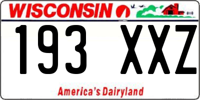 WI license plate 193XXZ