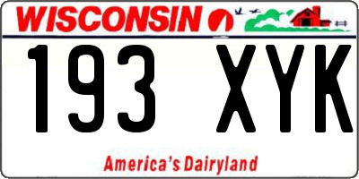 WI license plate 193XYK