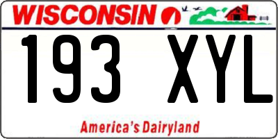 WI license plate 193XYL