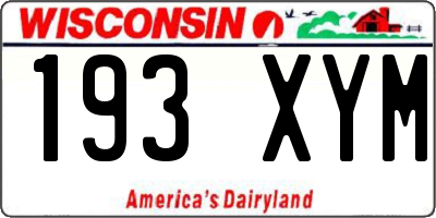 WI license plate 193XYM