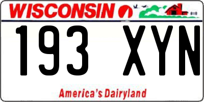 WI license plate 193XYN