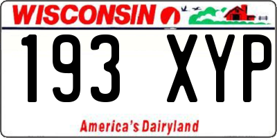 WI license plate 193XYP