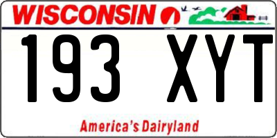 WI license plate 193XYT