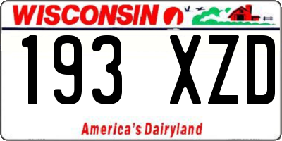 WI license plate 193XZD