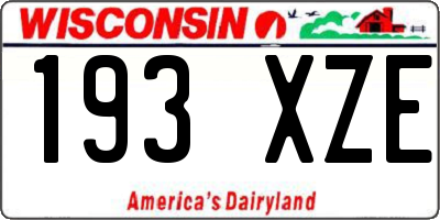 WI license plate 193XZE