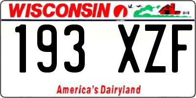 WI license plate 193XZF