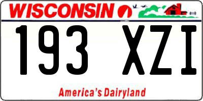 WI license plate 193XZI