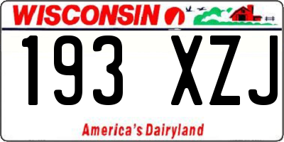 WI license plate 193XZJ