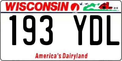 WI license plate 193YDL