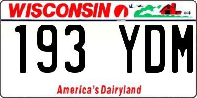 WI license plate 193YDM