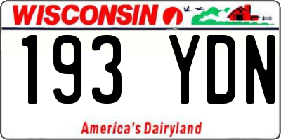 WI license plate 193YDN
