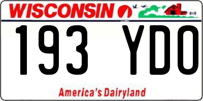 WI license plate 193YDO