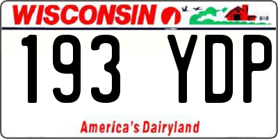 WI license plate 193YDP