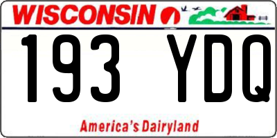 WI license plate 193YDQ