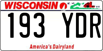 WI license plate 193YDR