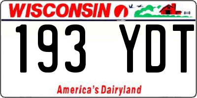 WI license plate 193YDT