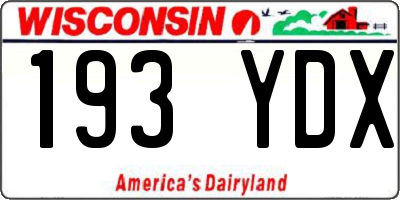 WI license plate 193YDX