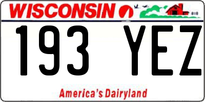 WI license plate 193YEZ