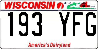 WI license plate 193YFG