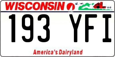 WI license plate 193YFI