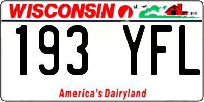 WI license plate 193YFL