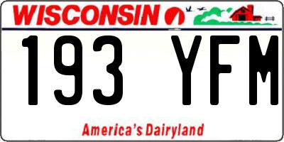 WI license plate 193YFM