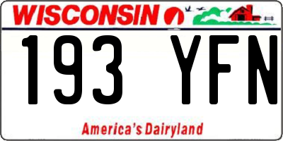 WI license plate 193YFN