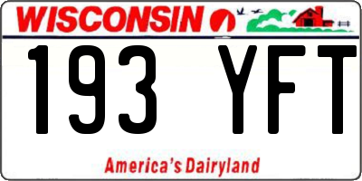 WI license plate 193YFT