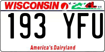 WI license plate 193YFU