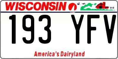 WI license plate 193YFV